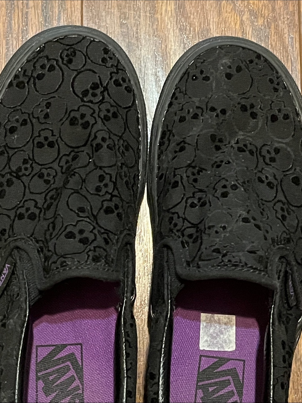 Vans Black Skull Slip-On Sneakers - Picture 5 of 16